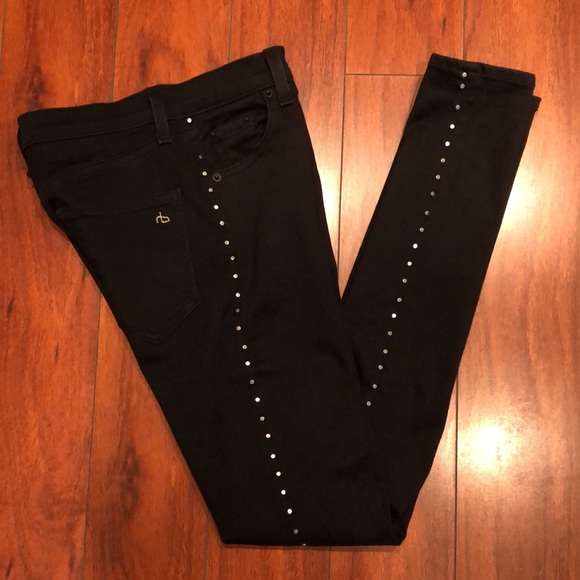 Rag & Bone Dive Studded Black Skinny Jean - Picture 2 of 14